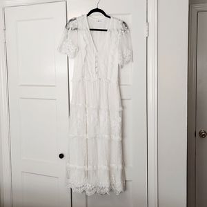 White Midi Lace Dress
